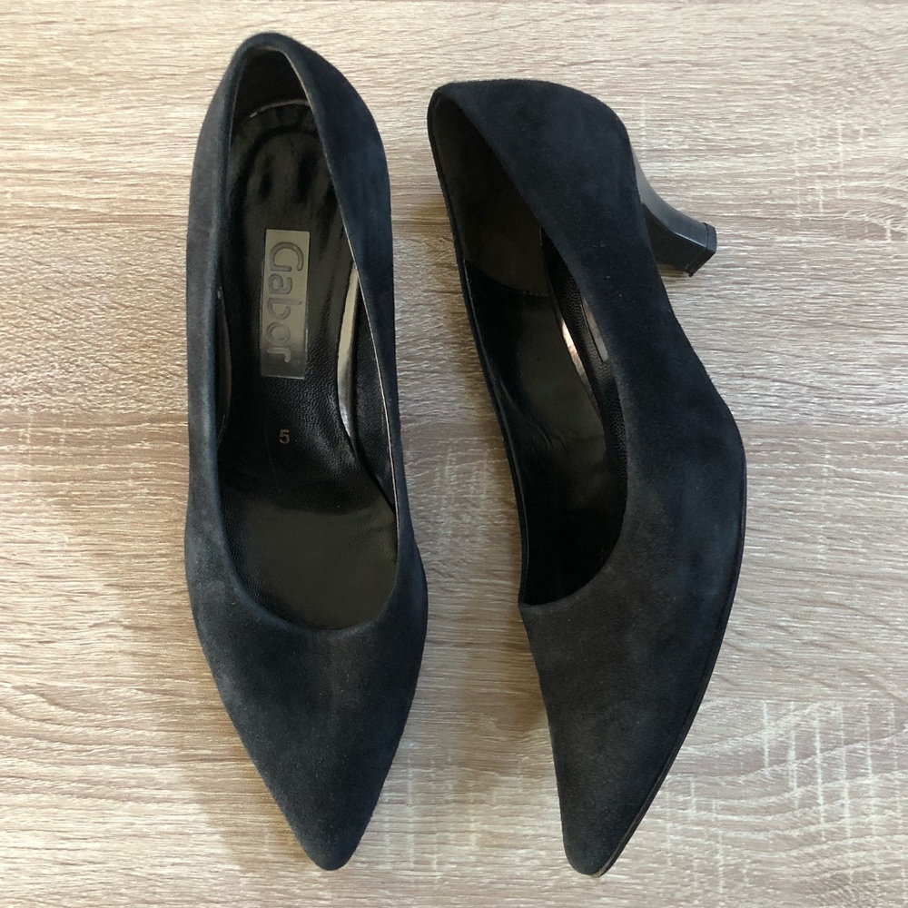 Black Suede Gabor Heels